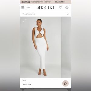 XXL MESHKI WHITE DRESS